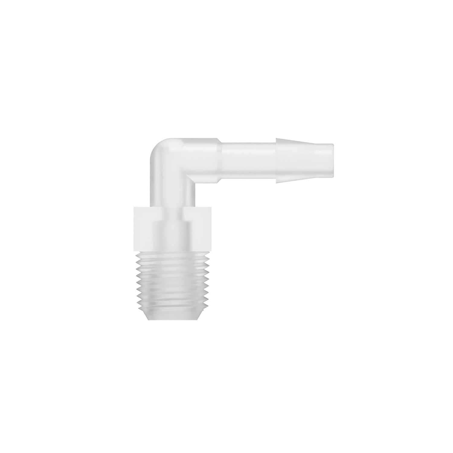 3/16 x 1/8-27 NPT Barbed Fitting Threaded Elbow, Polypropylene, Natural