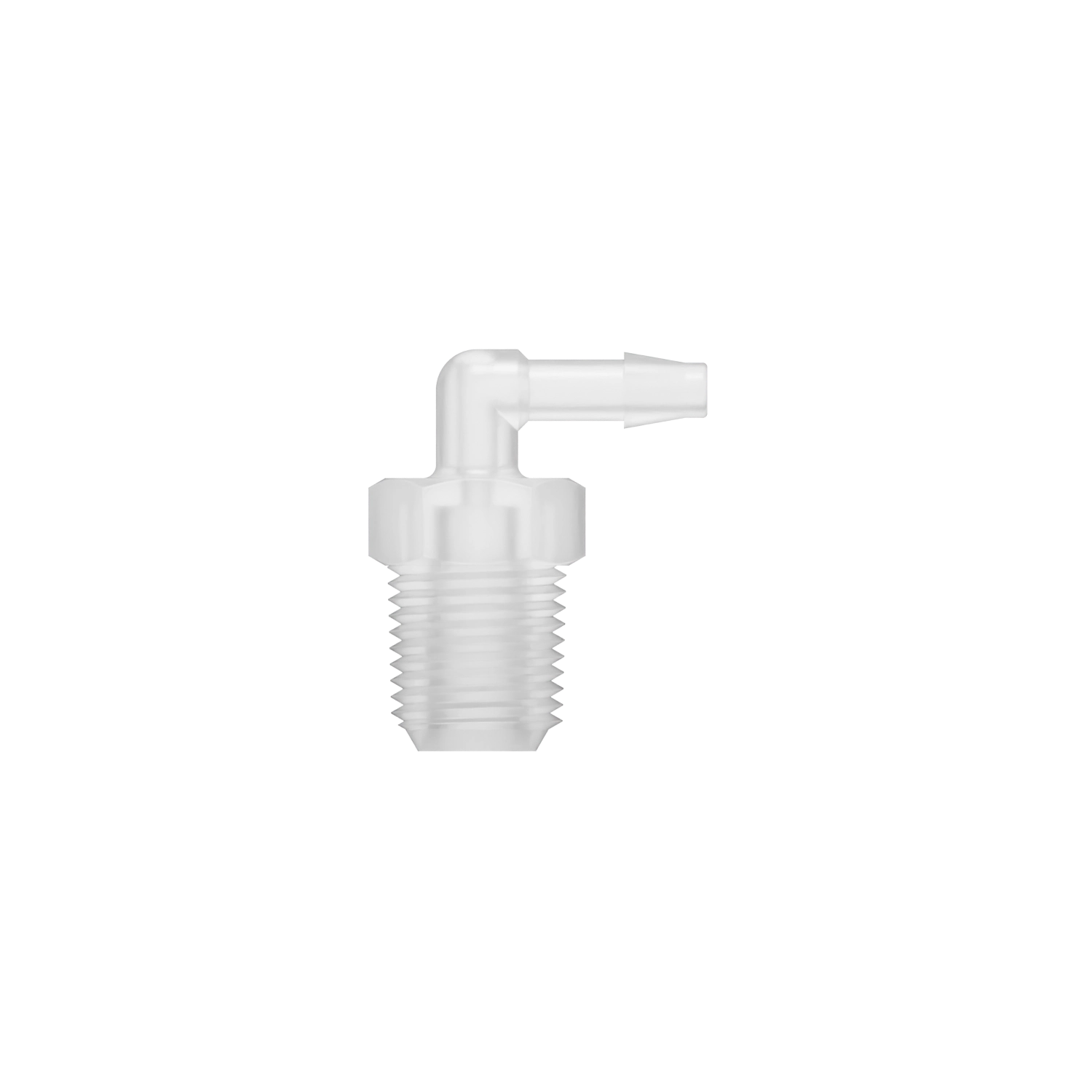 1/8 x 1/8-27 NPT Barbed Fitting Threaded Elbow, Polypropylene, Natural