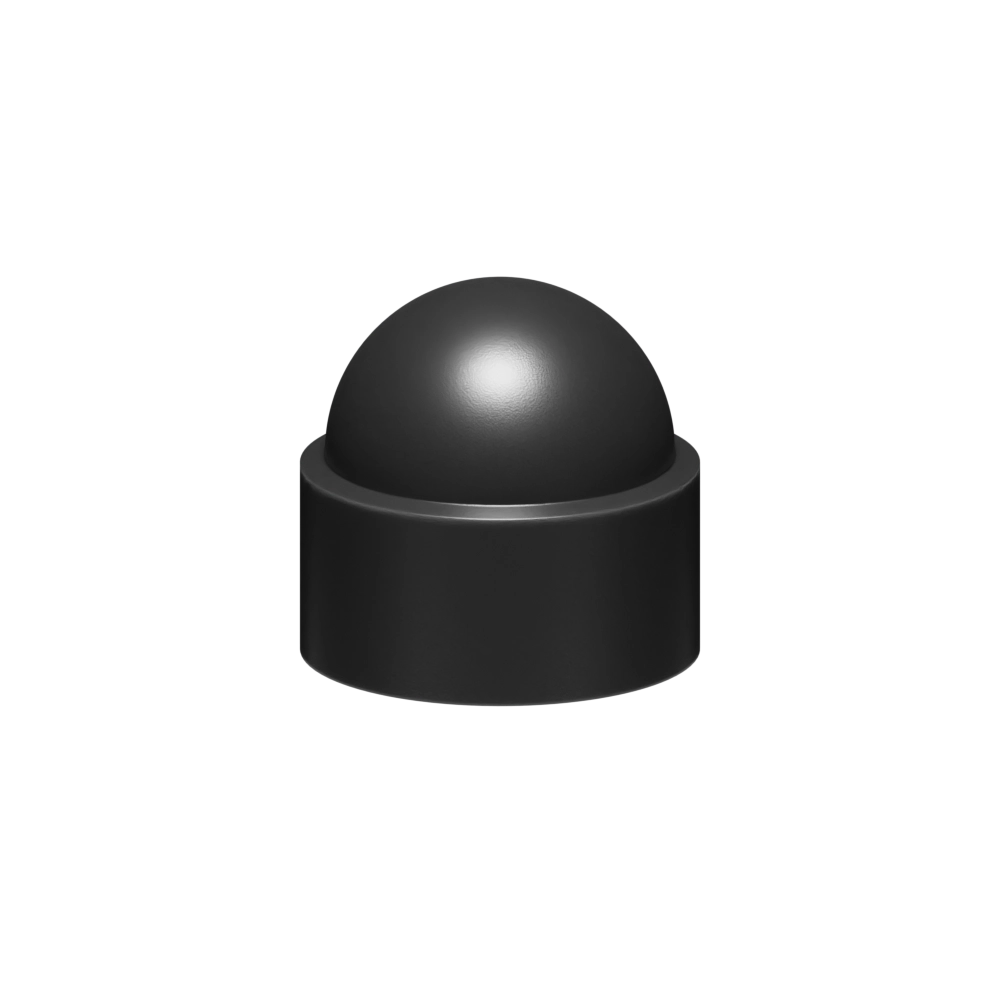 1/2 Hex Dome Screw Cover, LDPE, Black