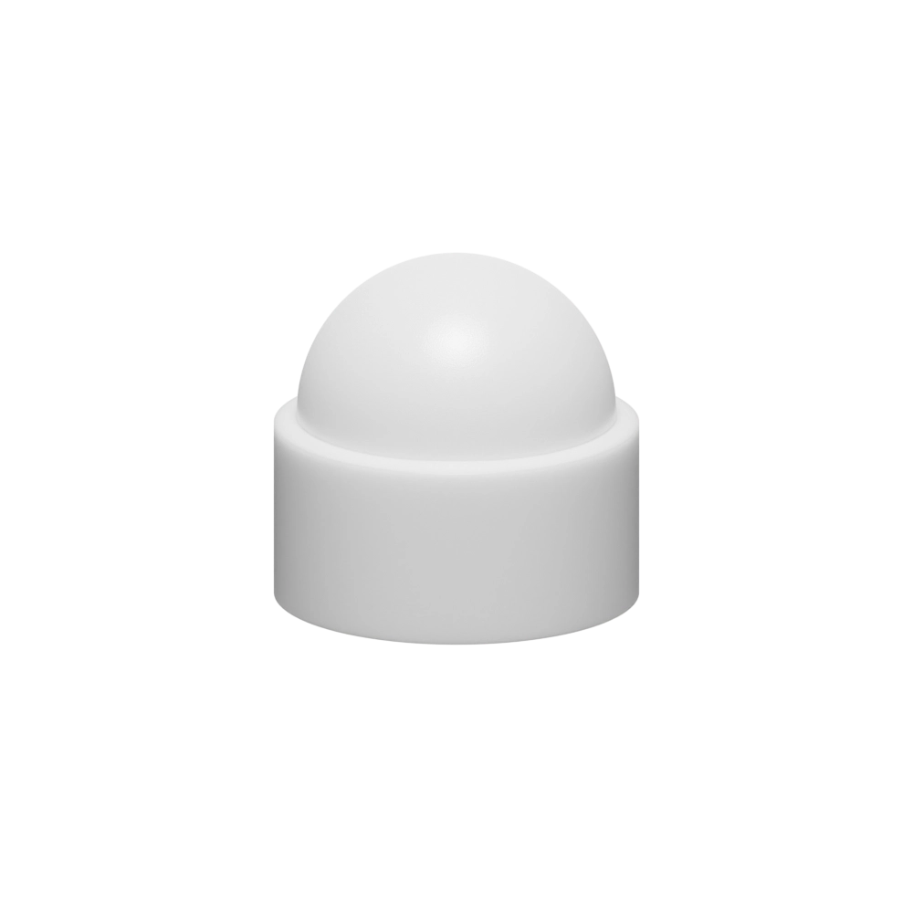 1/2 Hex Dome Screw Cover, LDPE, White