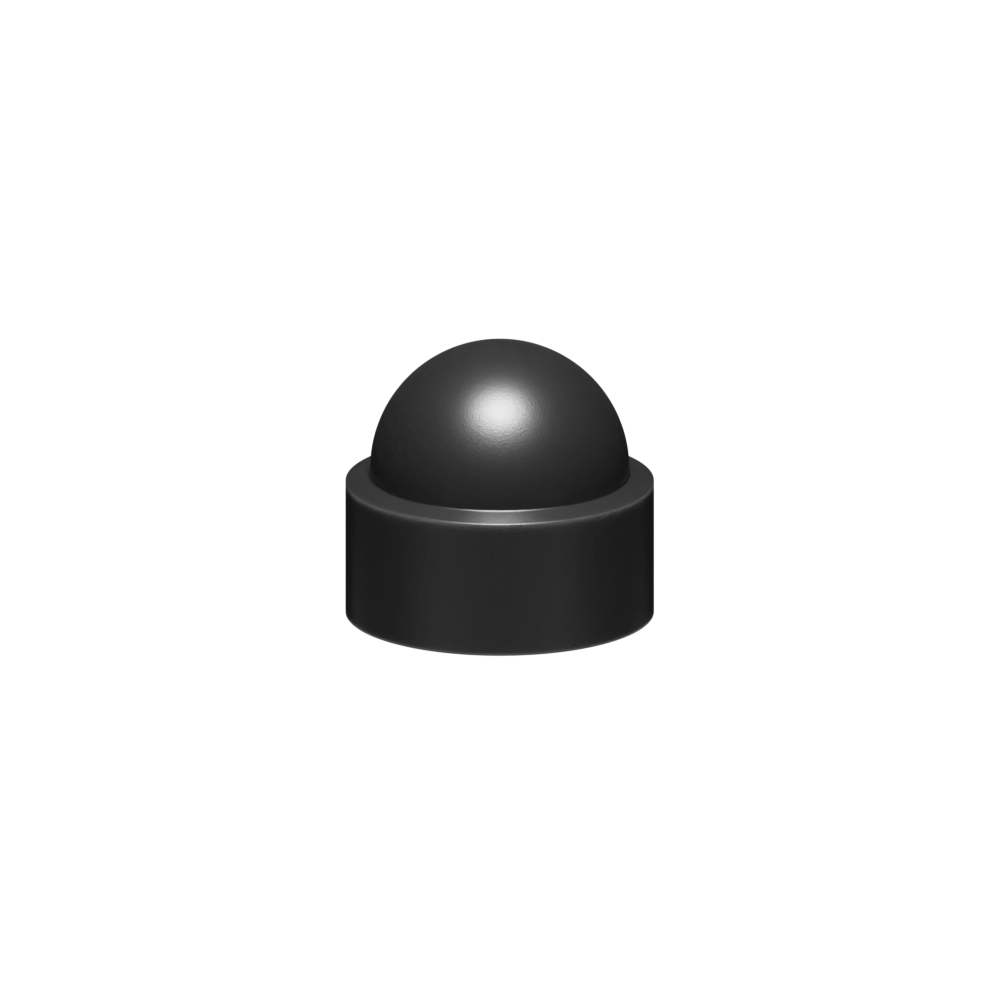 3/8 Hex Dome Screw Cover, LDPE, Black