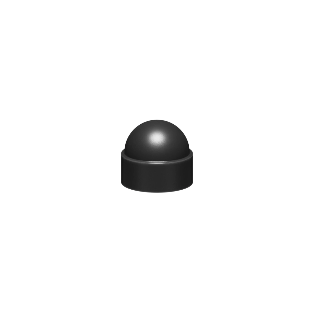 1/4 Hex Dome Screw Cover, LDPE, Black