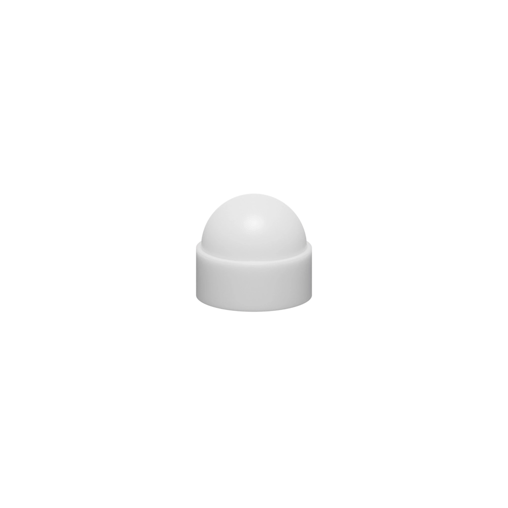 1/4 Hex Dome Screw Cover, LDPE, White