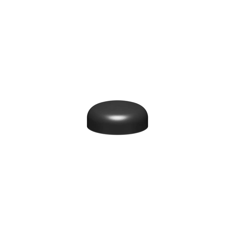 1/4 Low Profile Hex Dome Screw Cover, Polypropylene, Black