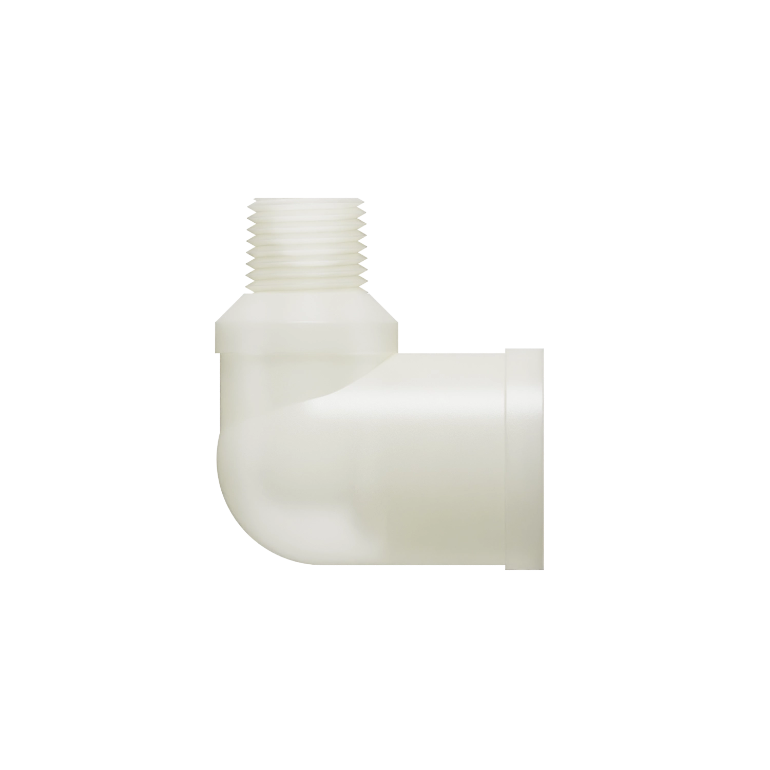 1/8-27 NPT x 1/4-18 FNPT Reducing Elbow Pipe Fitting, Nylon, Natural