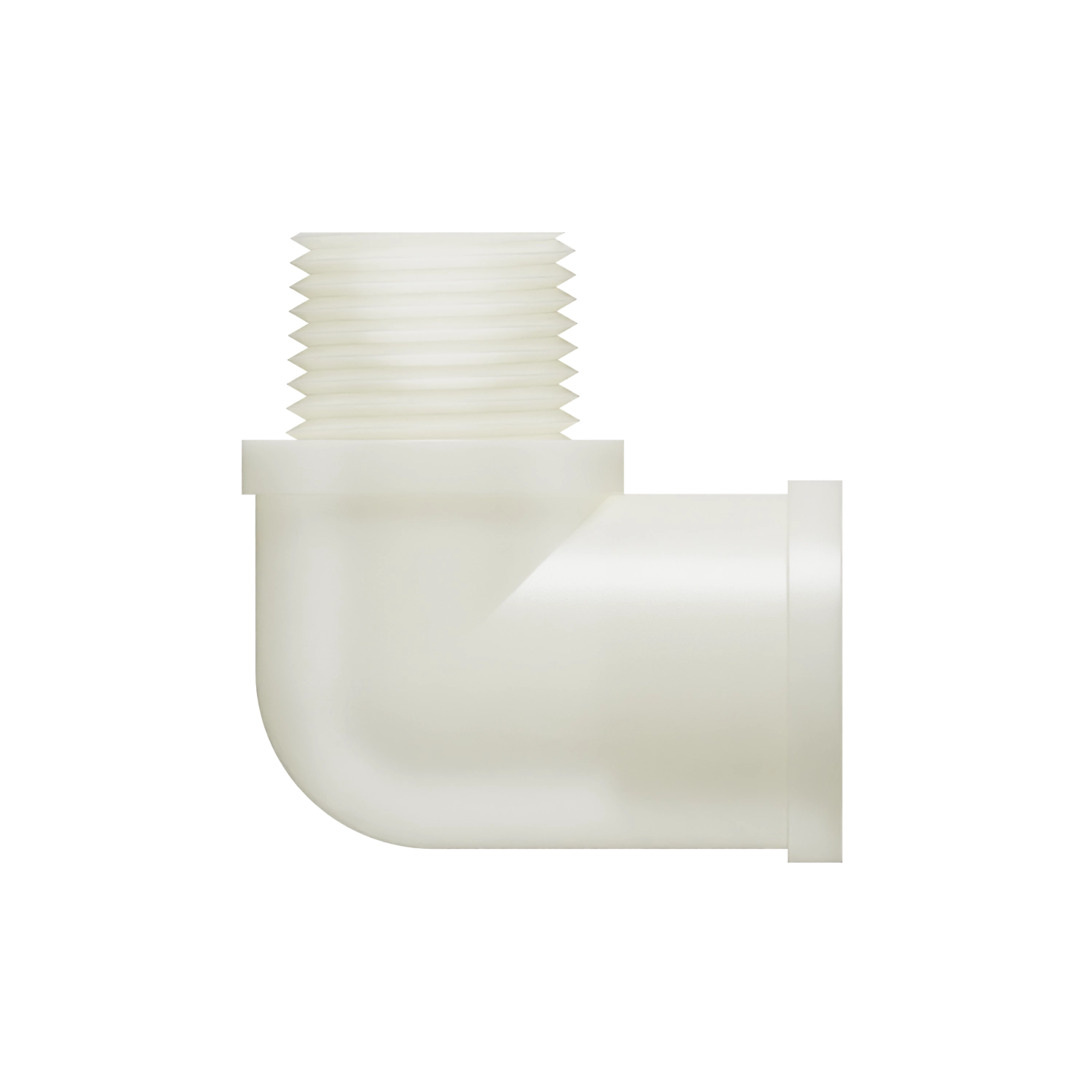 3/8-18 NPT x 1/4-18 FNPT Enlarging Elbow Pipe Fitting, Nylon, Natural