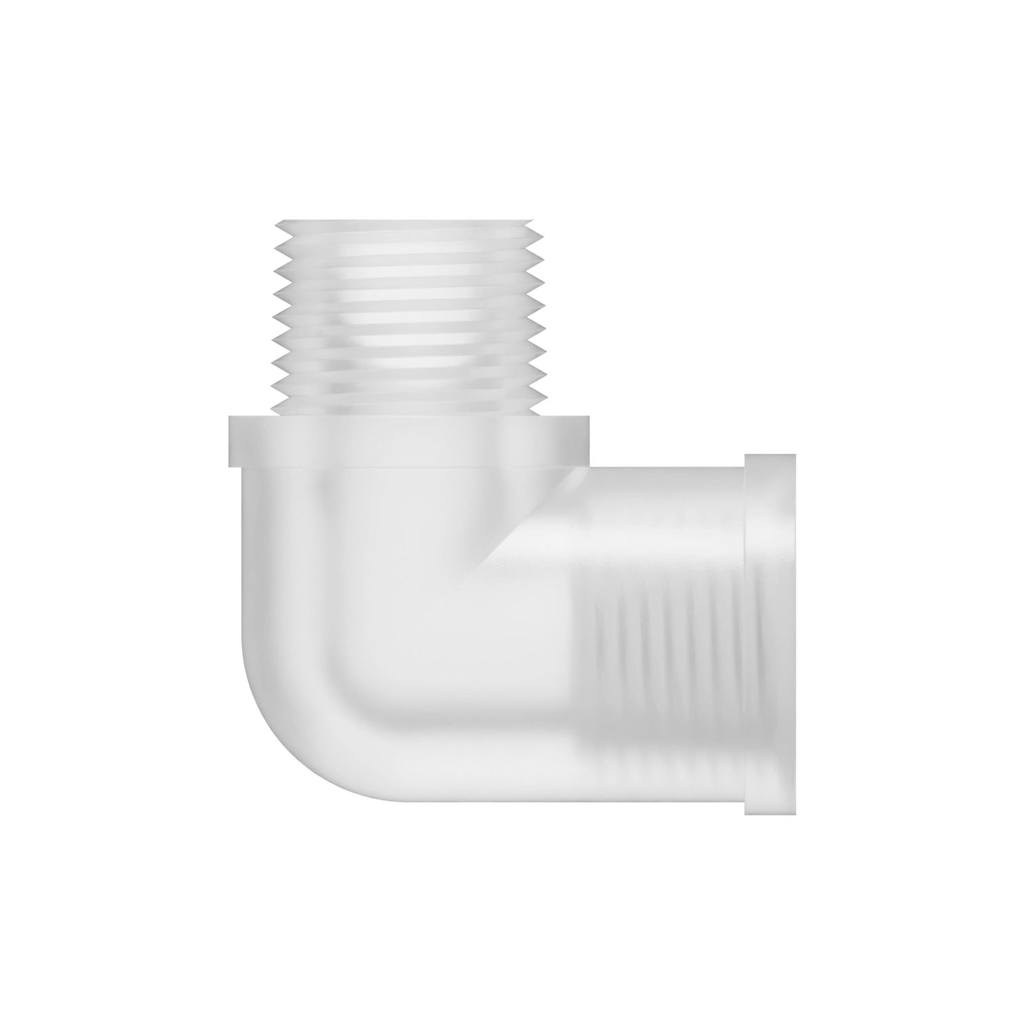 3/8-18 NPT x 1/4-18 FNPT Enlarging Elbow Pipe Fitting, Polypropylene, Natural