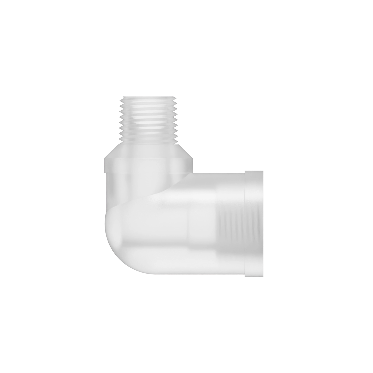1/8-27 NPT x 1/8-27 FNPT Elbow Pipe Fitting, Polypropylene, Natural