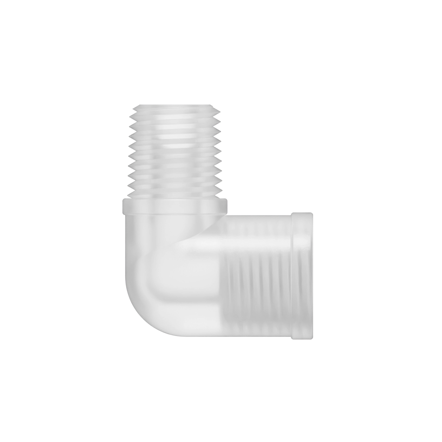 1/4-18 NPT x 1/4-18 FNPT Elbow Pipe Fitting, Polypropylene, Natural