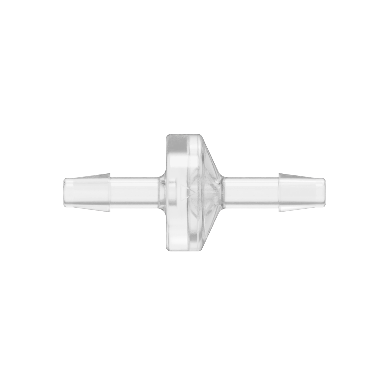 3/16 x 3/16 Standard Check Valve, Polycarbonate, Natural, Silicone Diaphragm