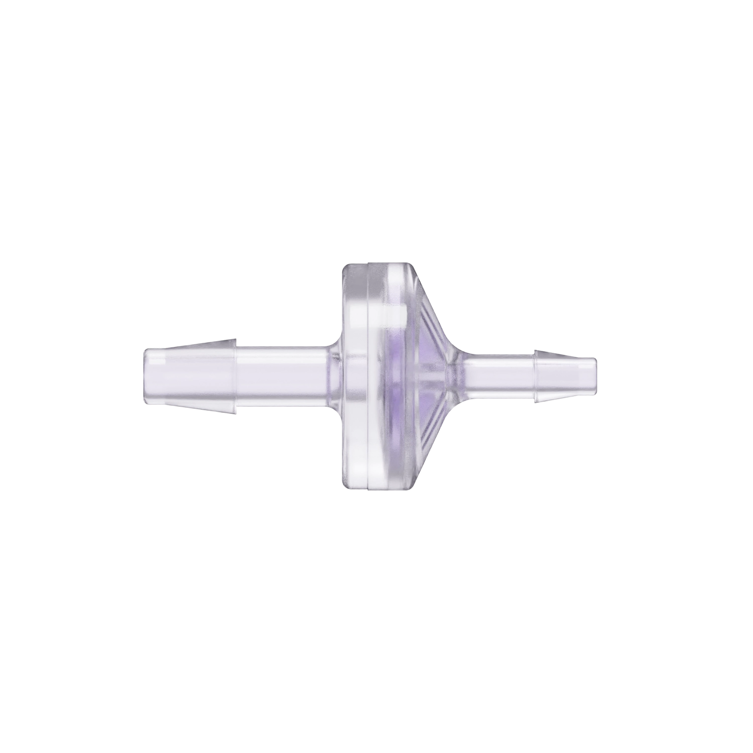 3/16 x 1/8 Reducing Check Valve, Gamma Stable Polycarbonate, Natural, Silicone Diaphragm