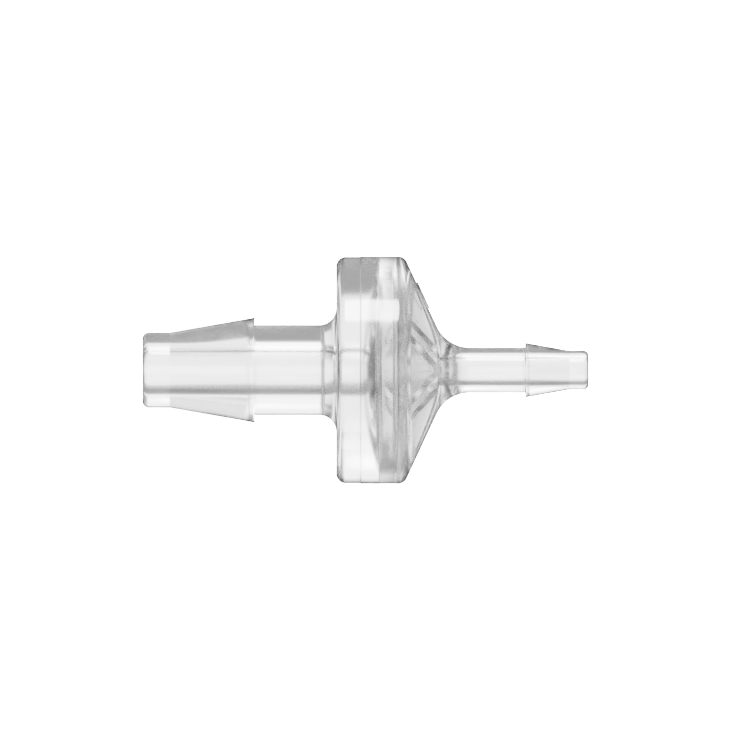 1/4 x 1/8 Reducing Check Valve, Polycarbonate, Natural, Silicone Diaphragm