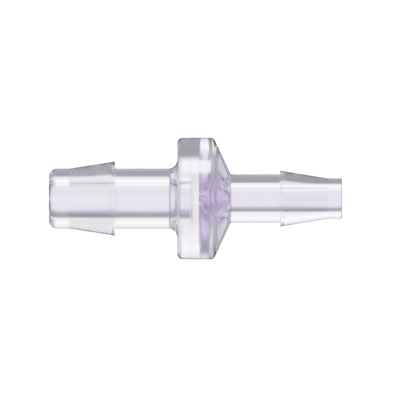 3/8 x 1/4 Reducing Check Valve, Gamma Stable Polycarbonate, Natural, Silicone Diaphragm