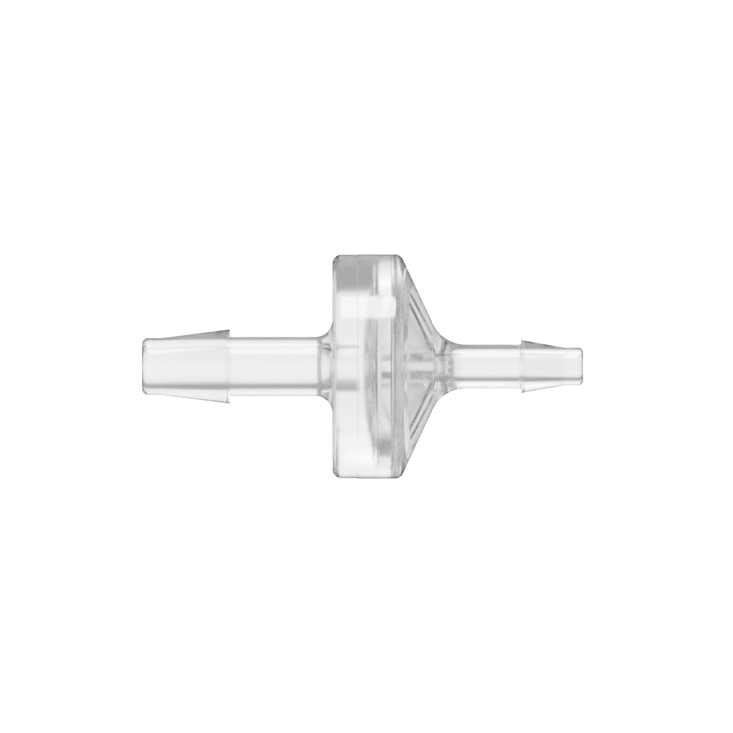 3/16 x 1/8 Reducing Check Valve, Polycarbonate, Natural, Silicone Diaphragm