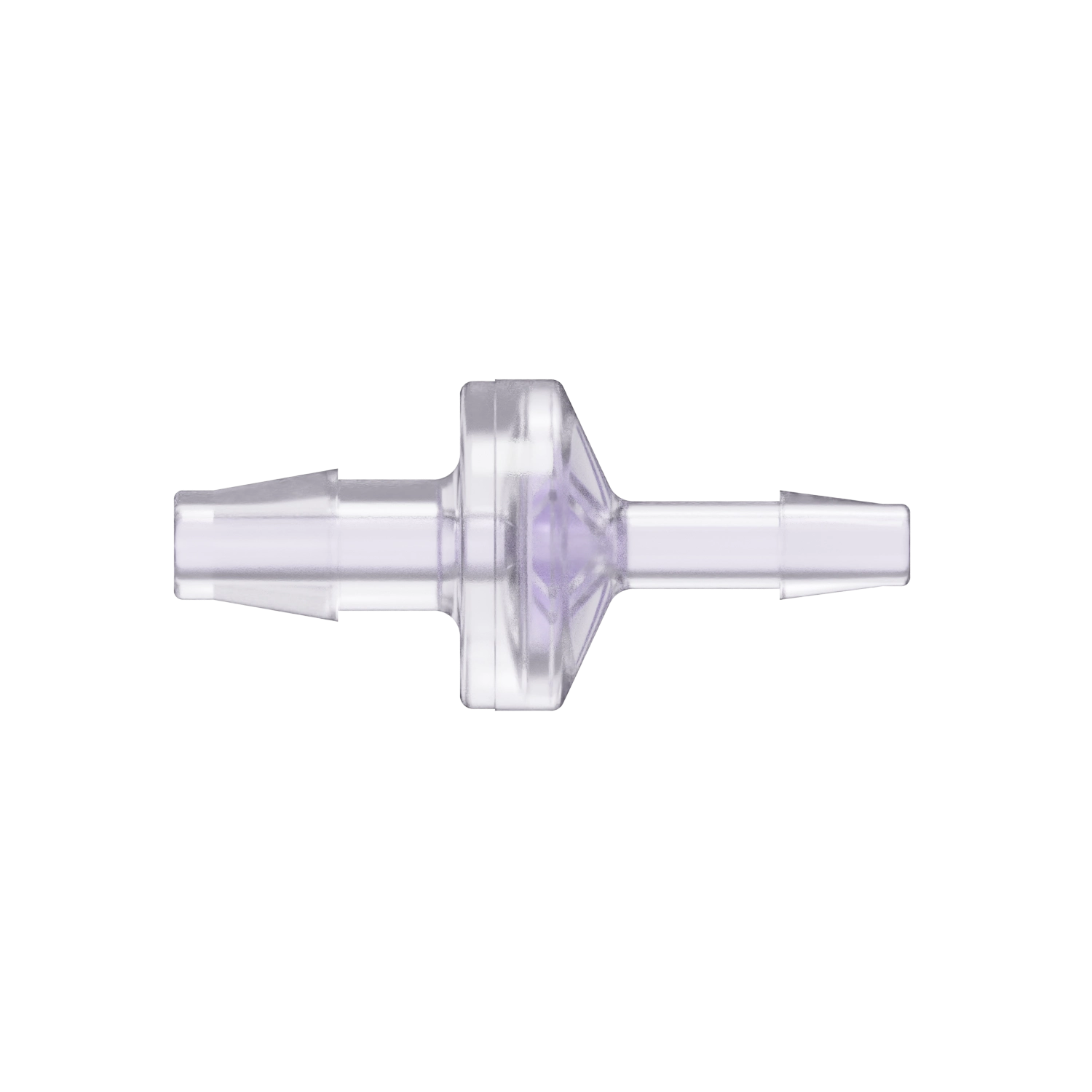 1/4 x 3/16 Reducing Check Valve, Gamma Stable Polycarbonate, Natural, Silicone Diaphragm