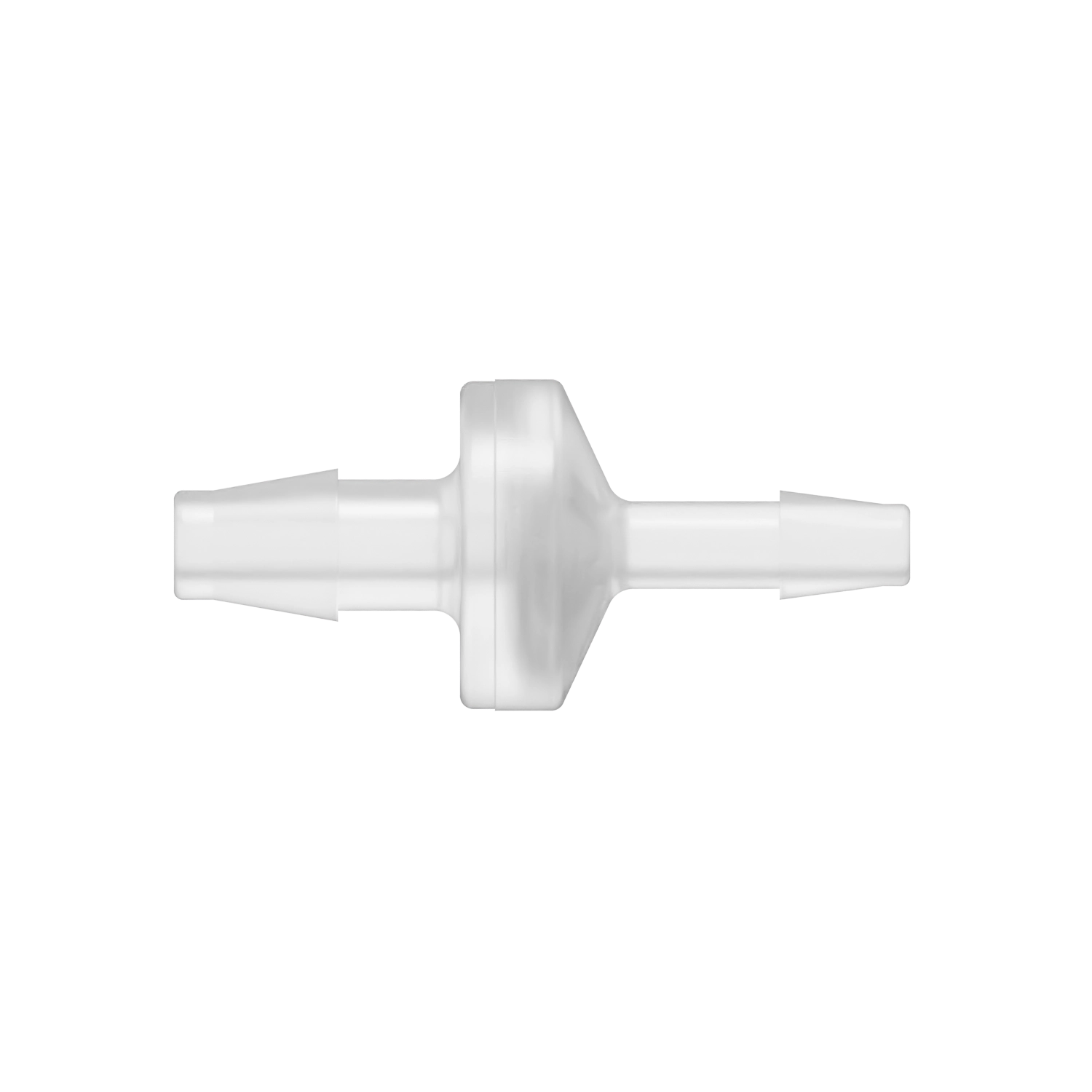 1/4 x 3/16 Reducing Check Valve, Polypropylene, Natural, Silicone Diaphragm