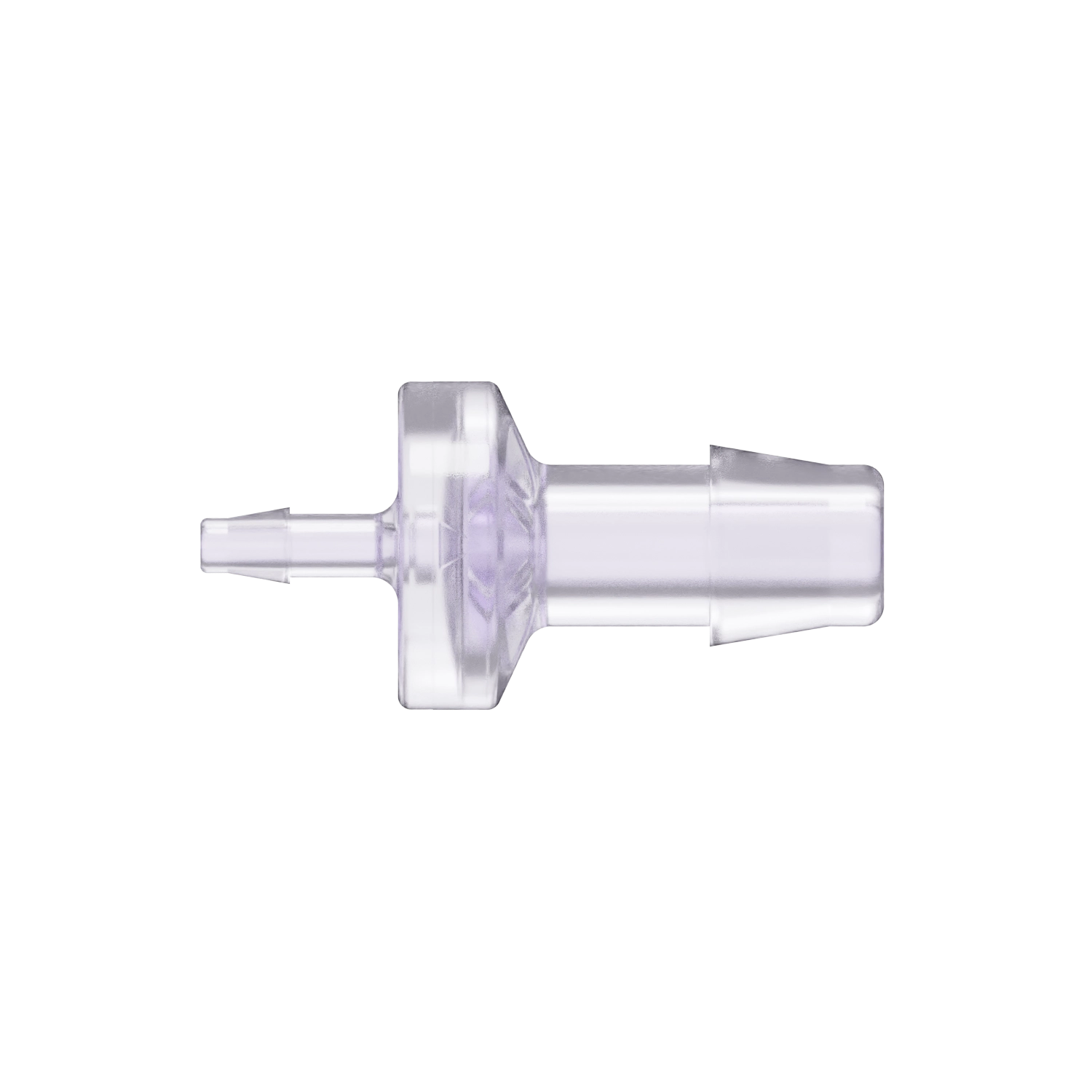 1/8 x 3/8 Enlarging Check Valve, Gamma Stable Polycarbonate, Natural, Silicone Diaphragm