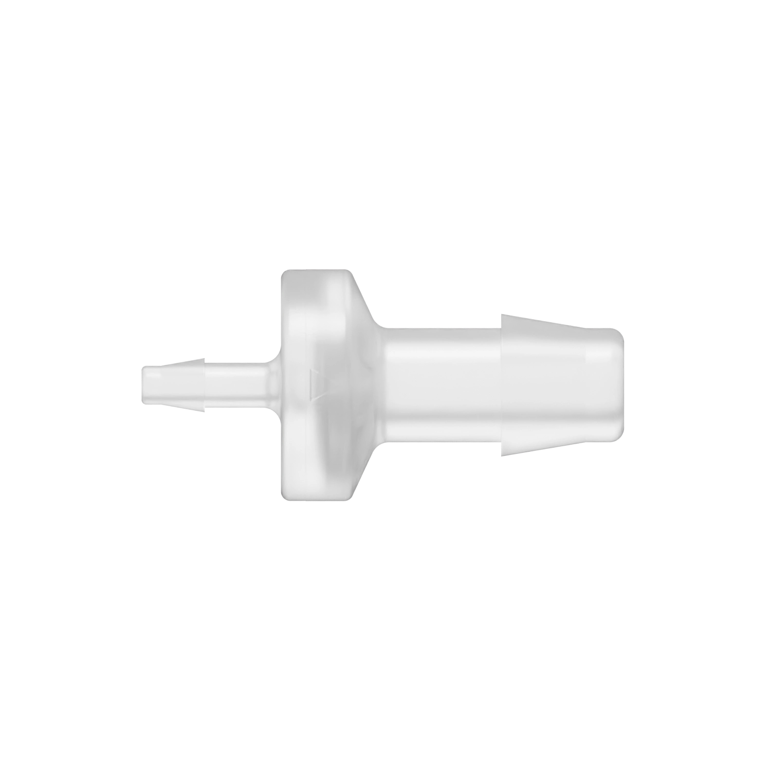 1/8 x 3/8 Enlarging Check Valve, Polypropylene, Natural, Silicone Diaphragm