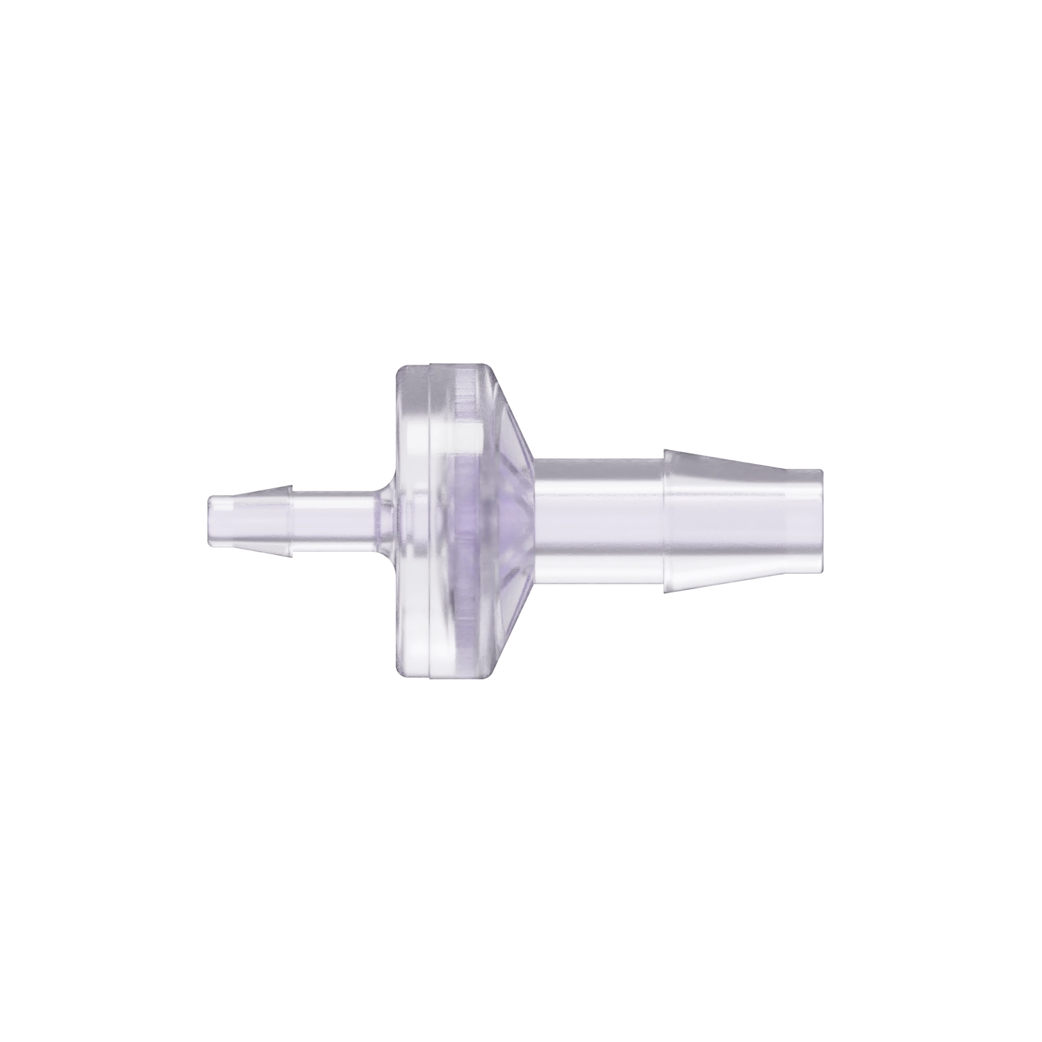 1/8 x 1/4 Enlarging Check Valve, Gamma Stable Polycarbonate, Natural, Silicone Diaphragm