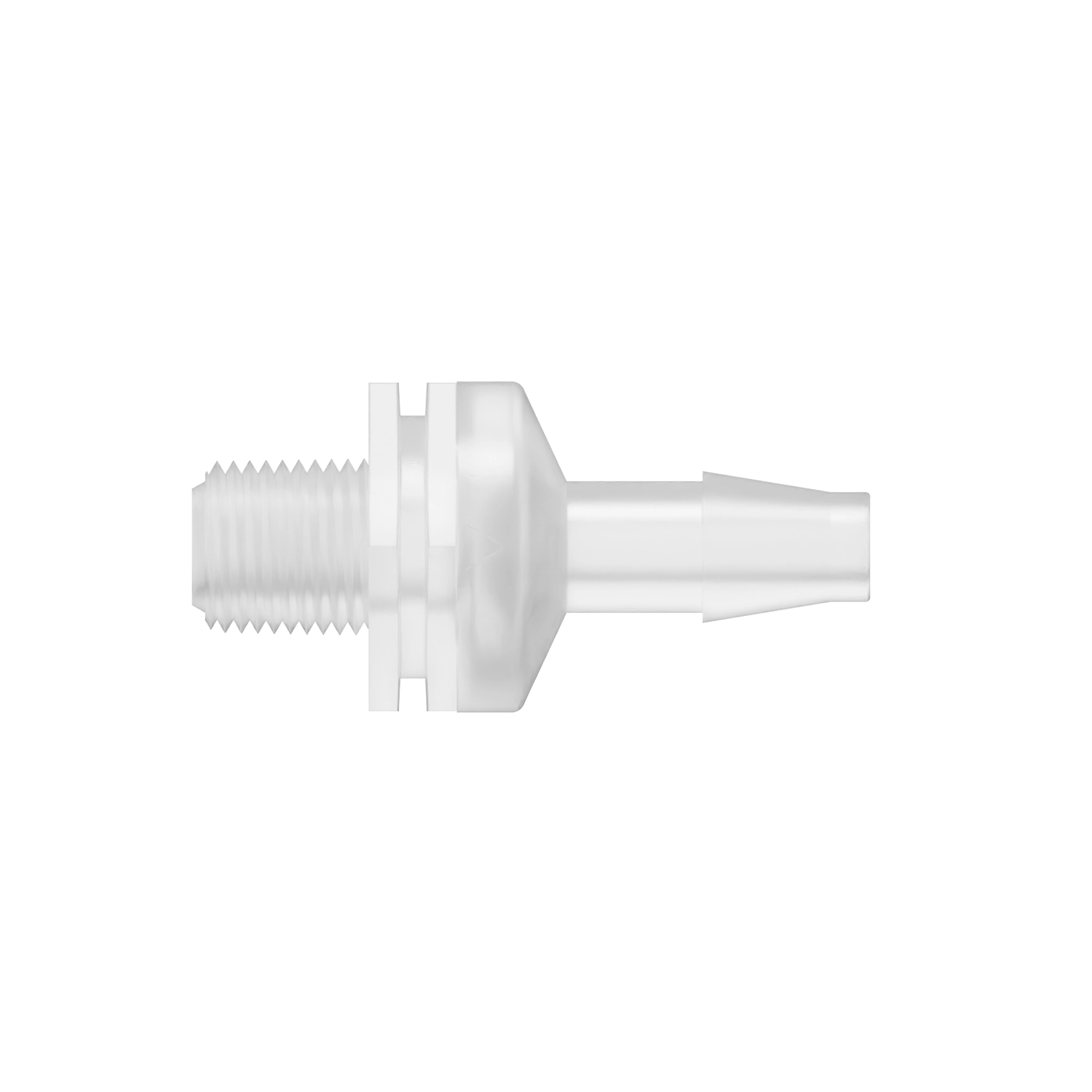 1/8-27 NPT x 1/4 Threaded Check Valve, Polypropylene, Natural, Silicone Diaphragm
