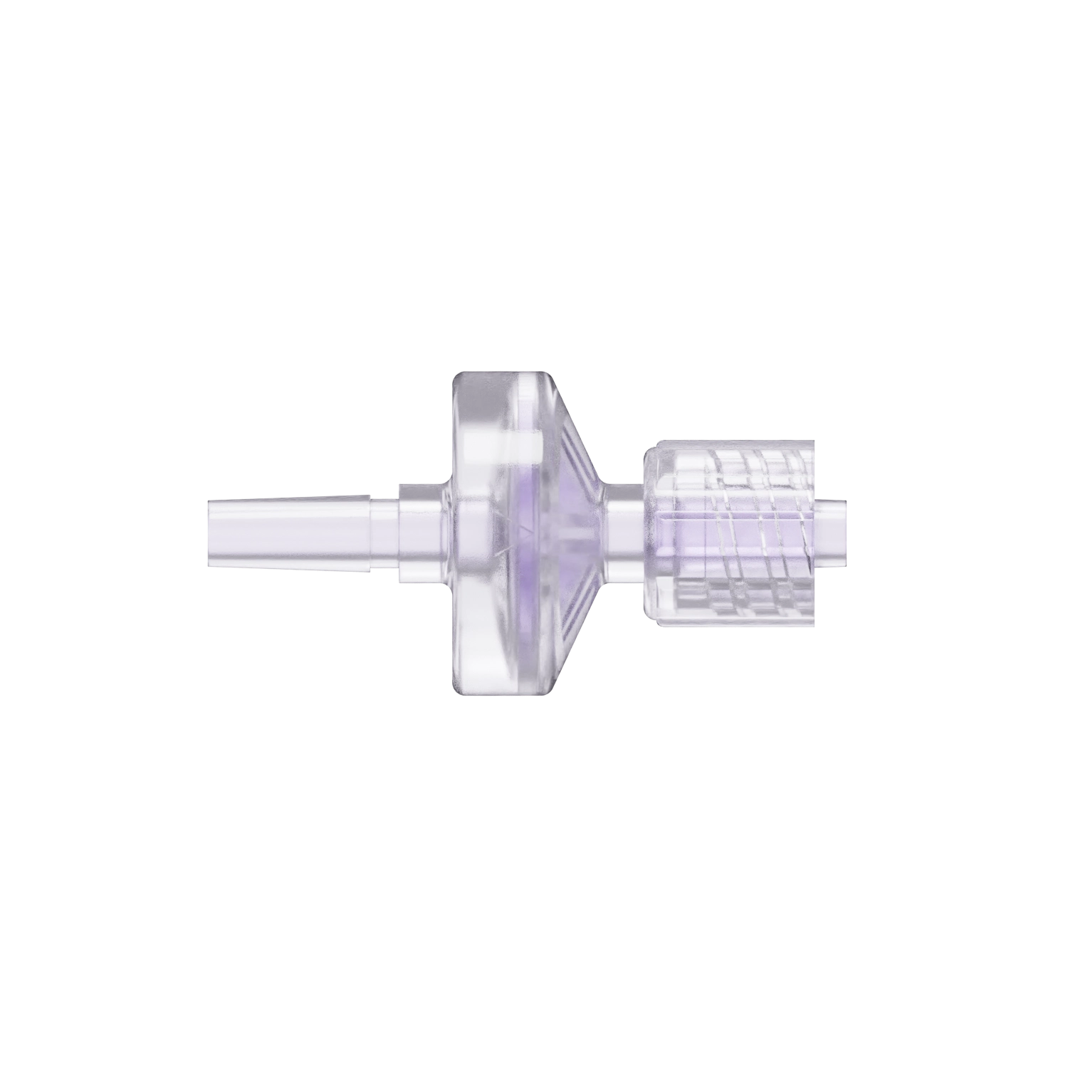 Slip Male x Locking Male Luer Check Valve, Gamma Stable Polycarbonate, Natural, Silicone Diaphragm