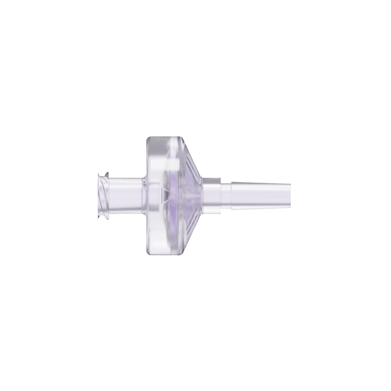 Female x Slip Male Luer Check Valve, Gamma Stable Polycarbonate, Natural, Silicone Diaphragm
