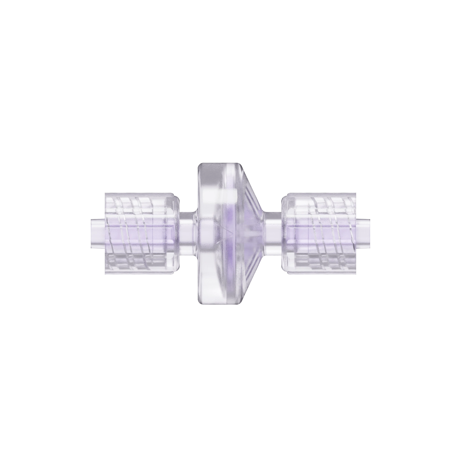 Locking Male x Locking Male Luer Check Valve, Gamma Stable Polycarbonate, Natural, Silicone Diaphragm