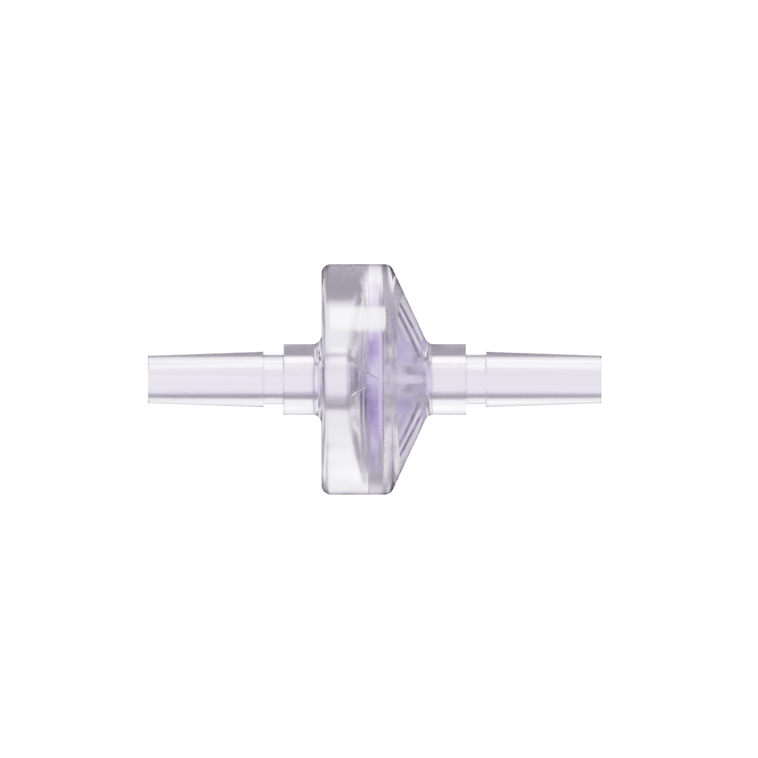 Slip Male x Slip Male Luer Check Valve, Gamma Stable Polycarbonate, Natural, Silicone Diaphragm
