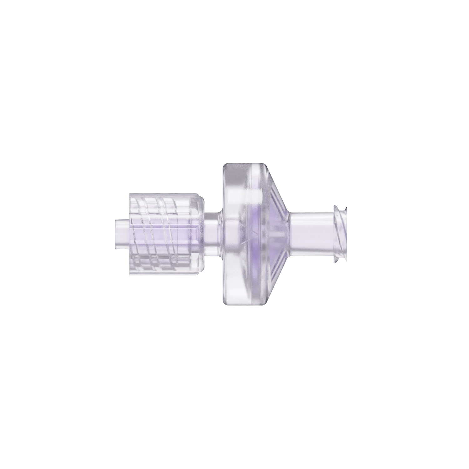 Locking Male x Female Luer Check Valve, Gamma Stable Polycarbonate, Natural, Silicone Diaphragm