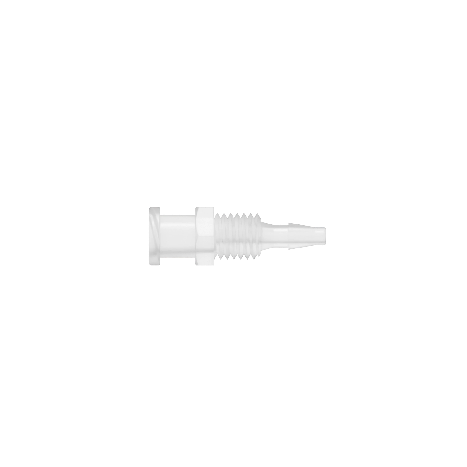 3/32 Female Bulkhead Threaded Luer, Polypropylene, Natural