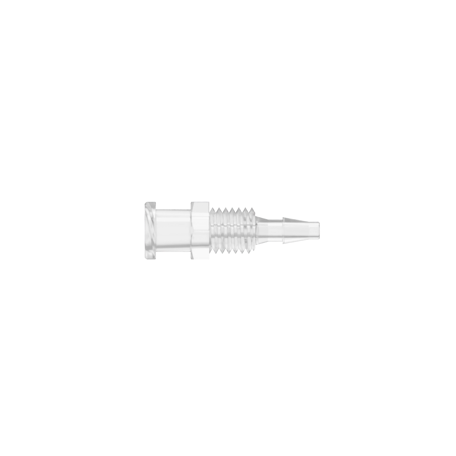 3/32 Female Bulkhead Threaded Luer, Polycarbonate, Natural