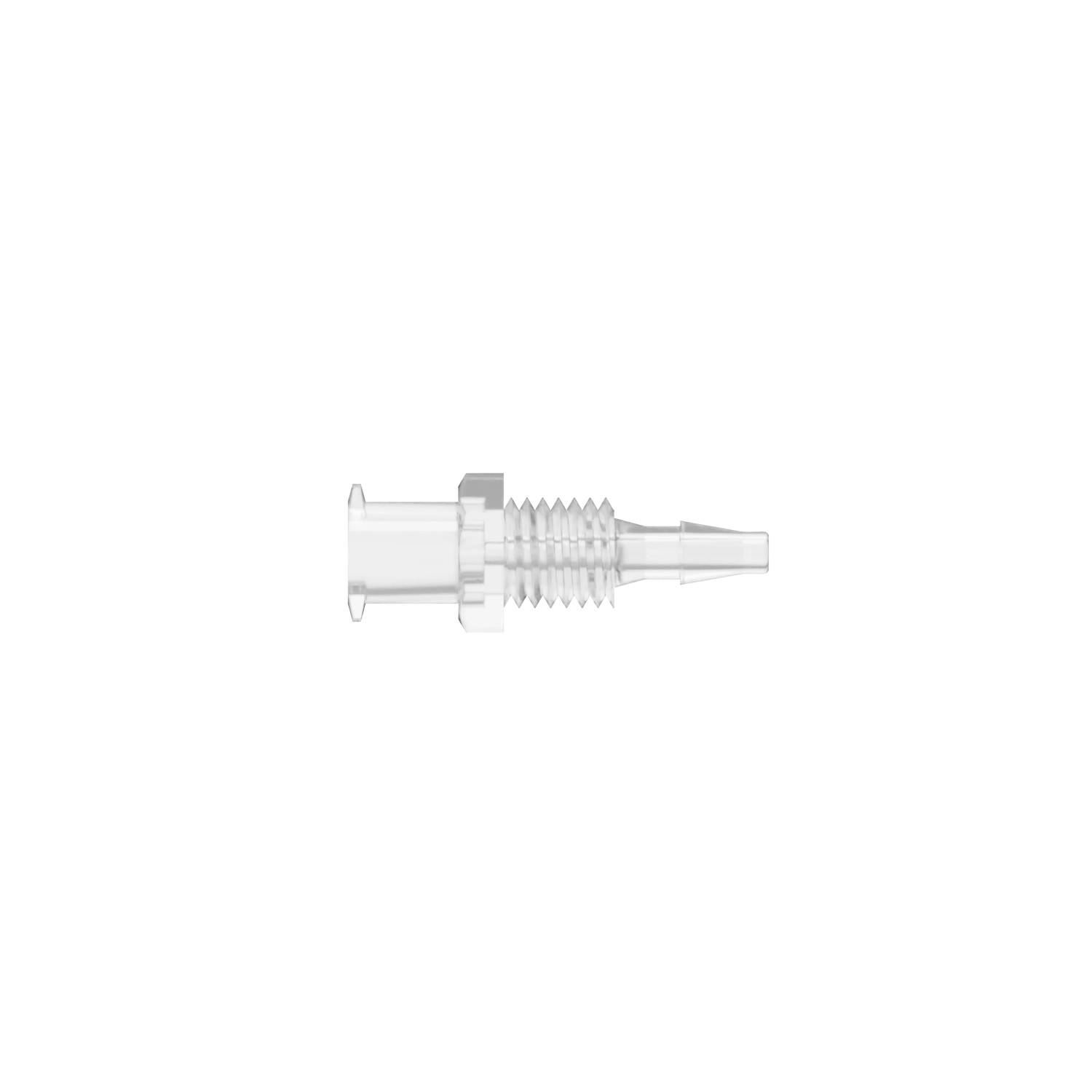 3/32 Female Bulkhead Lug Style Luer, Polycarbonate, Natural