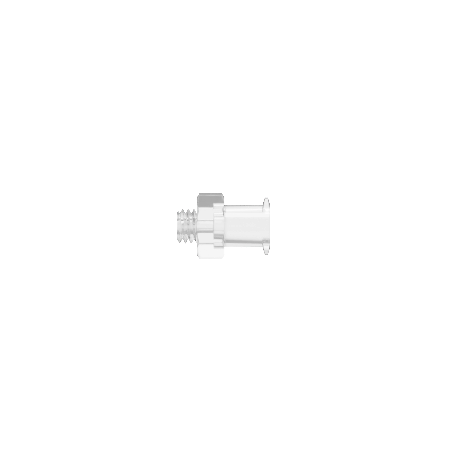 10-32 UNF Female Lug Style Luer, Polycarbonate, Natural
