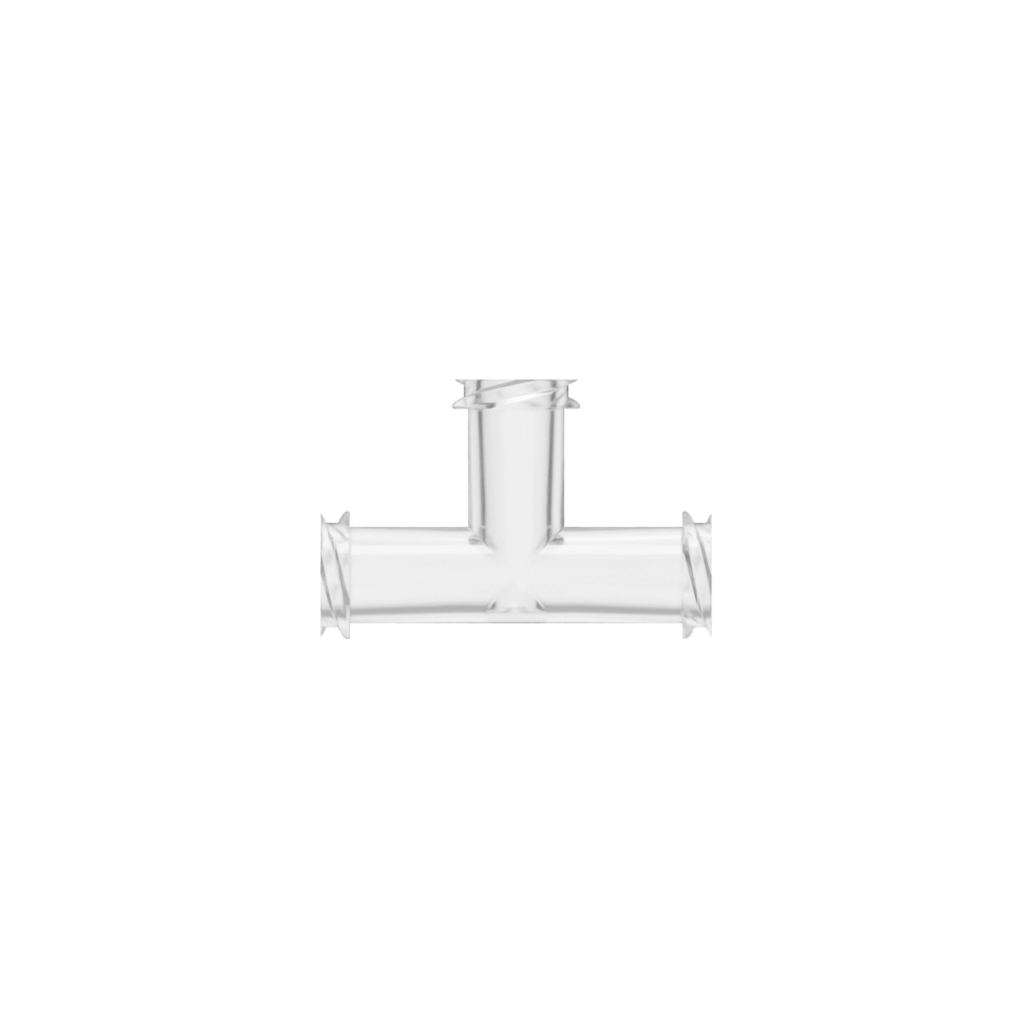 Female Tee Threaded Luer Adapter, Polycarbonate, Natural