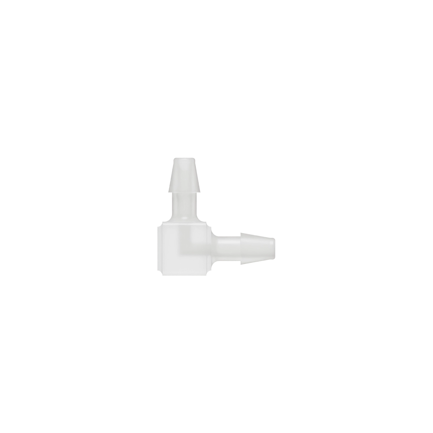 1/8 x 1/8 Barbed Fitting Elbow, Kynar, Natural
