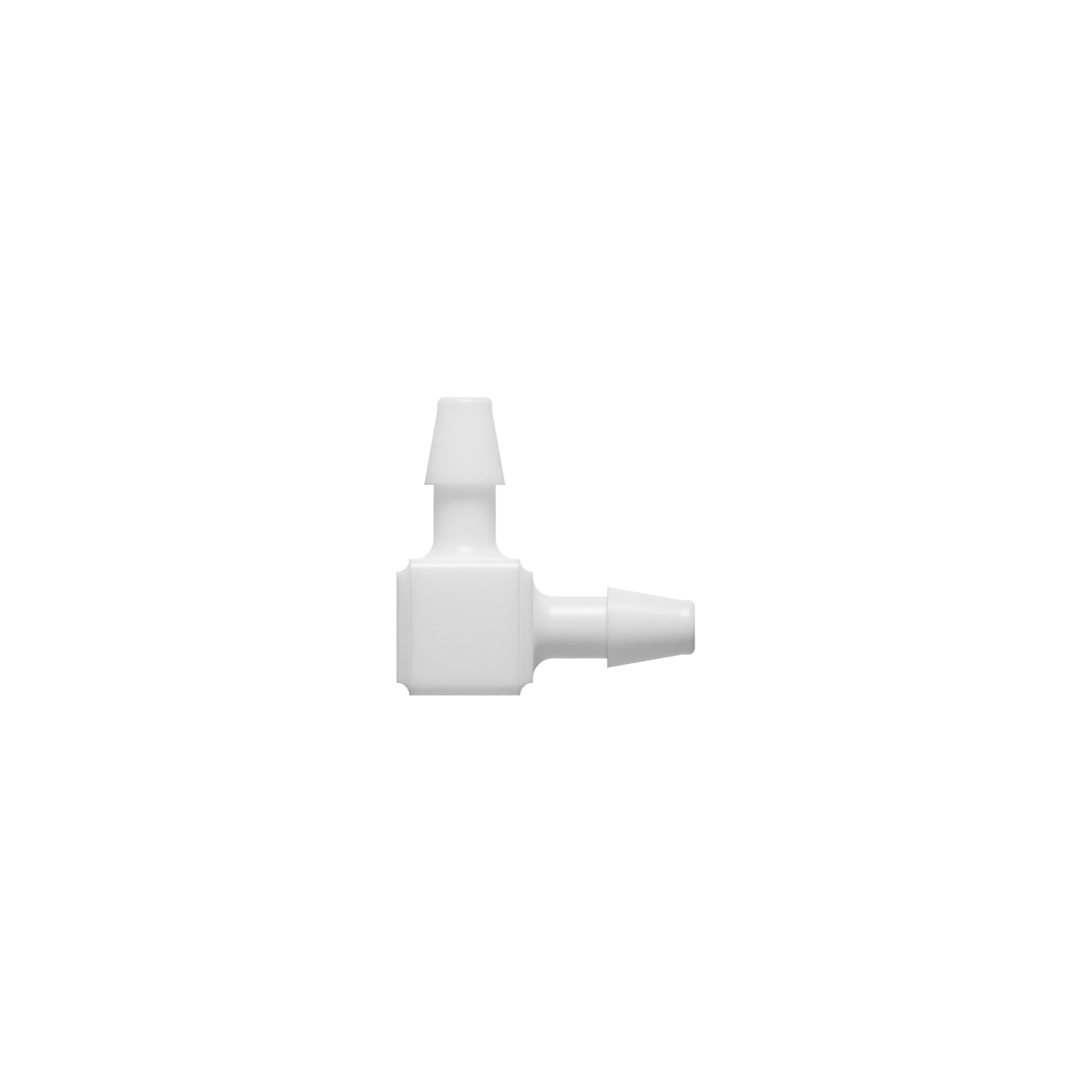 1/8 x 1/8 Barbed Fitting Elbow, Nylon, White