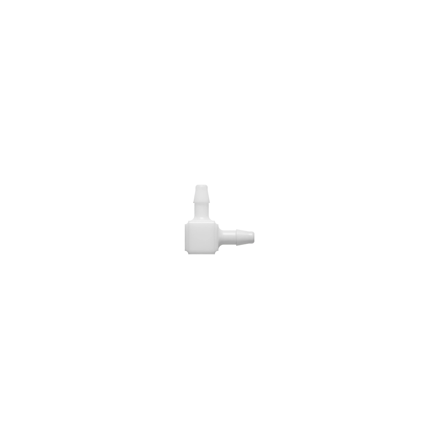 1/16 x 1/16 Barbed Fitting Elbow, Nylon, White