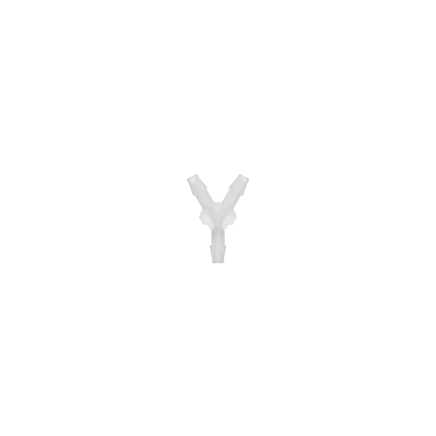 1/16 x 1/16 x 1/16 Barbed Fitting Y, Kynar, Natural