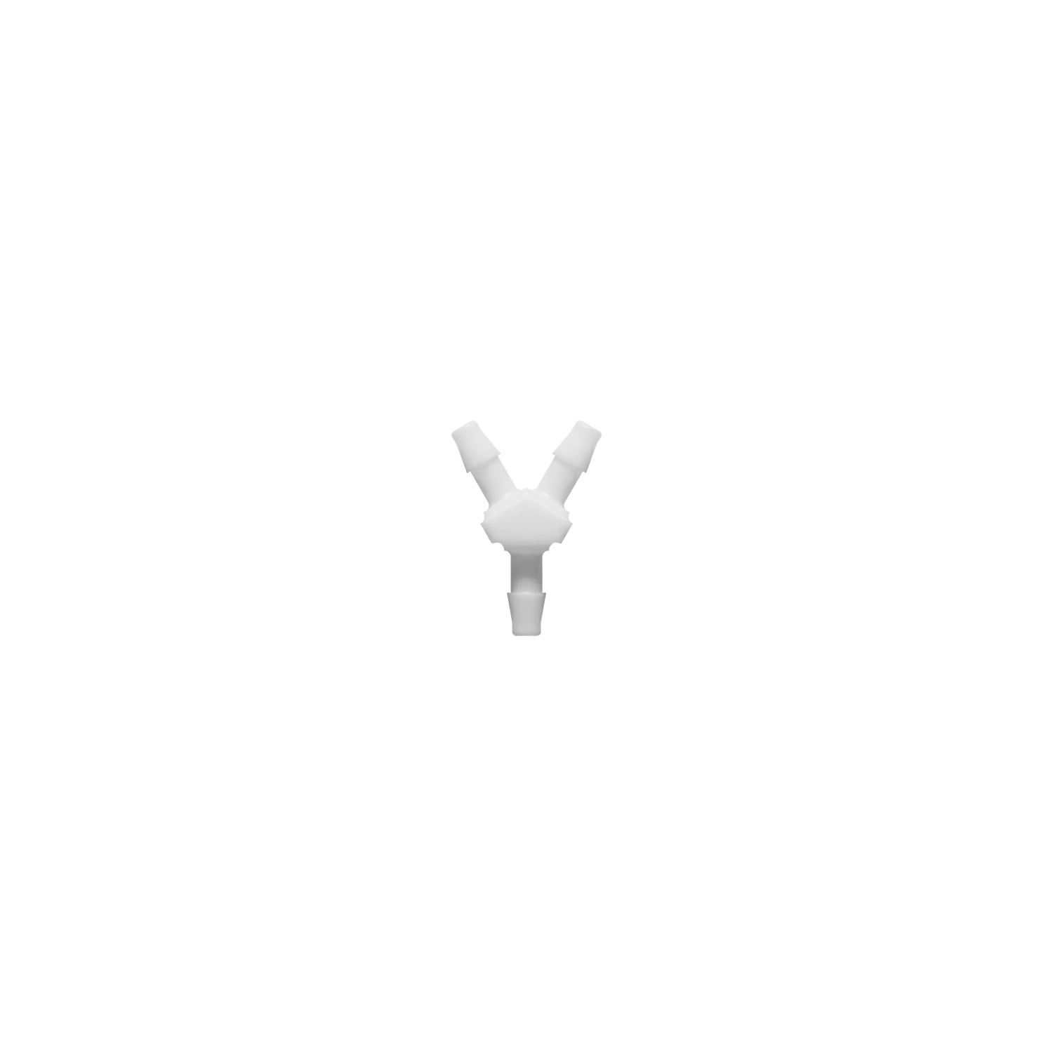 1/16 x 1/16 x 1/16 Barbed Fitting Y, Nylon, White