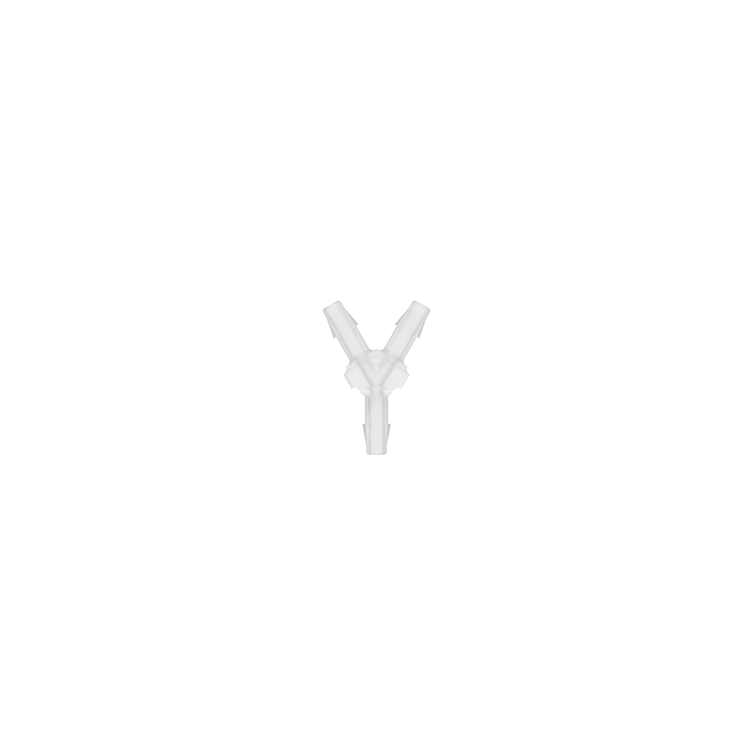1/16 x 1/16 x 1/16 Barbed Fitting Y, Polypropylene, Natural