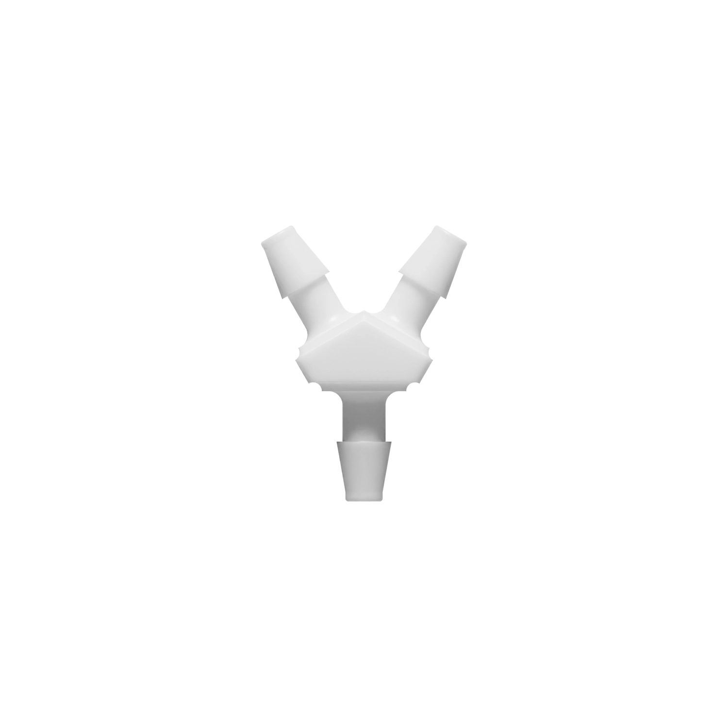 1/8 x 1/8 x 1/8 Barbed Fitting Y, Nylon, White