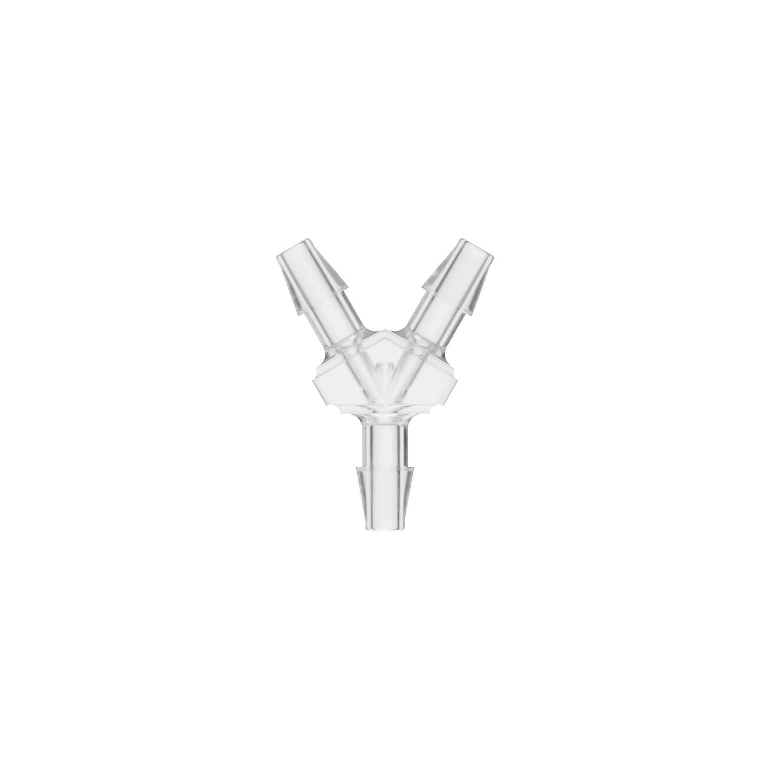 1/8 x 1/8 x 1/8 Barbed Fitting Y, Polycarbonate, Natural