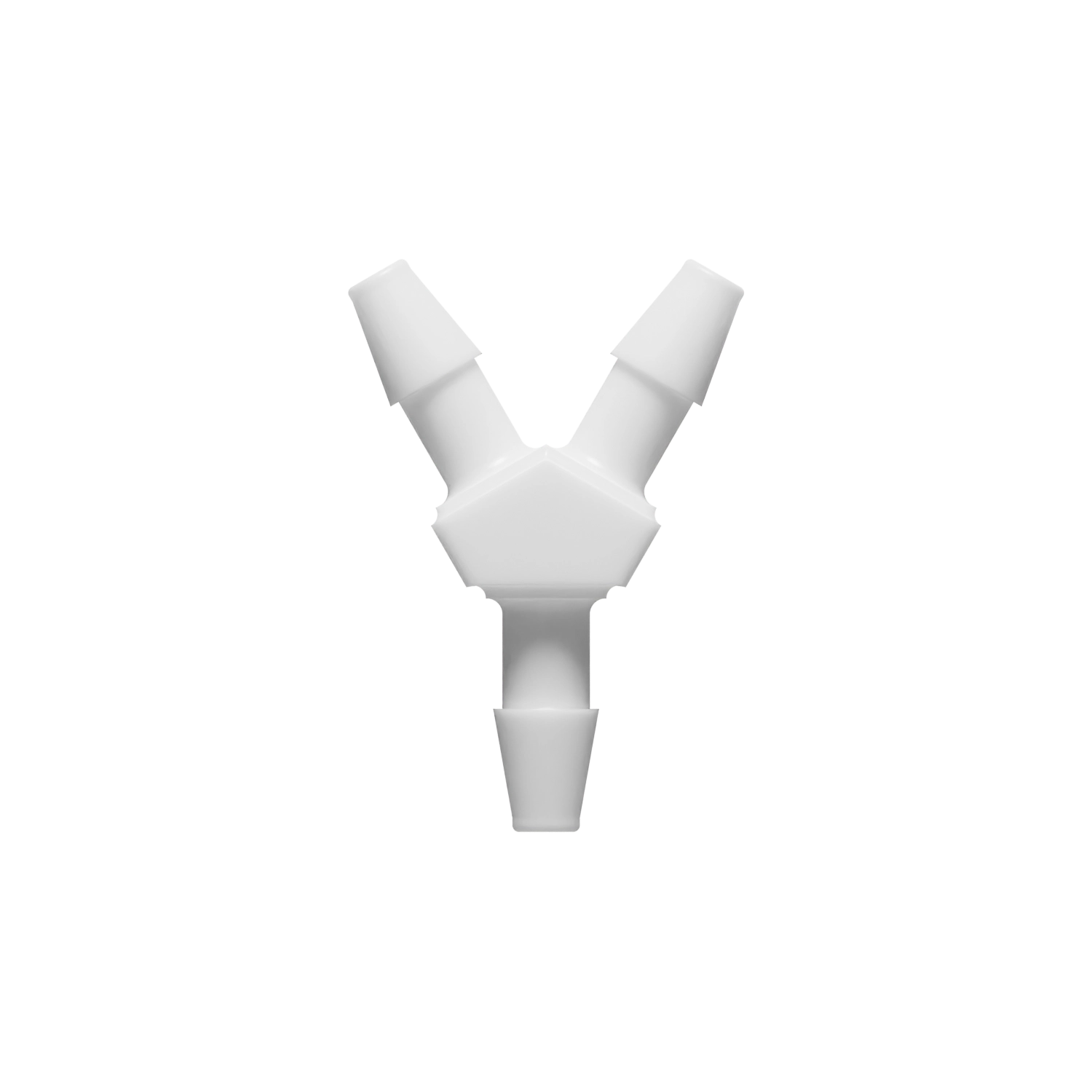 5/32 x 5/32 x 5/32 Barbed Fitting Y, Nylon, White