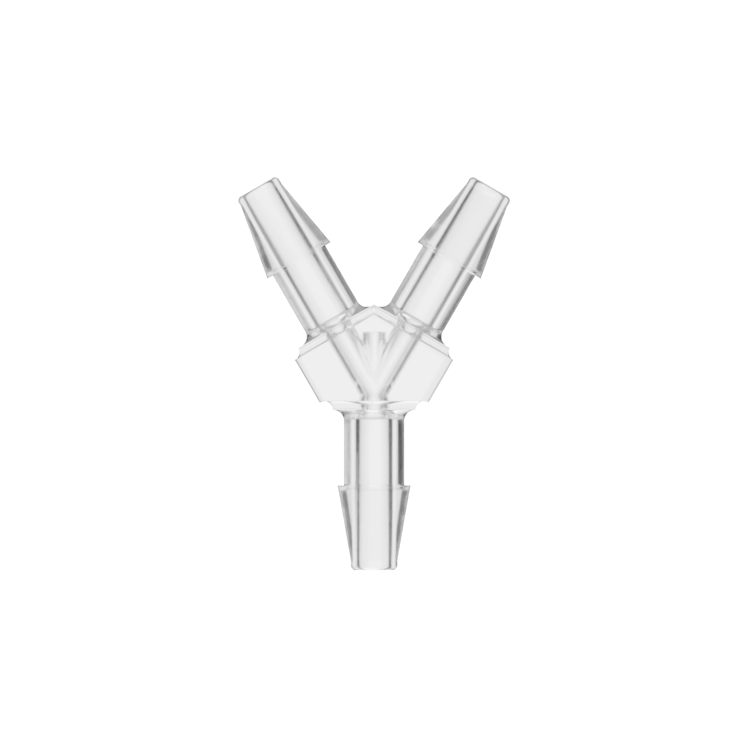 5/32 x 5/32 x 5/32 Barbed Fitting Y, Polycarbonate, Natural