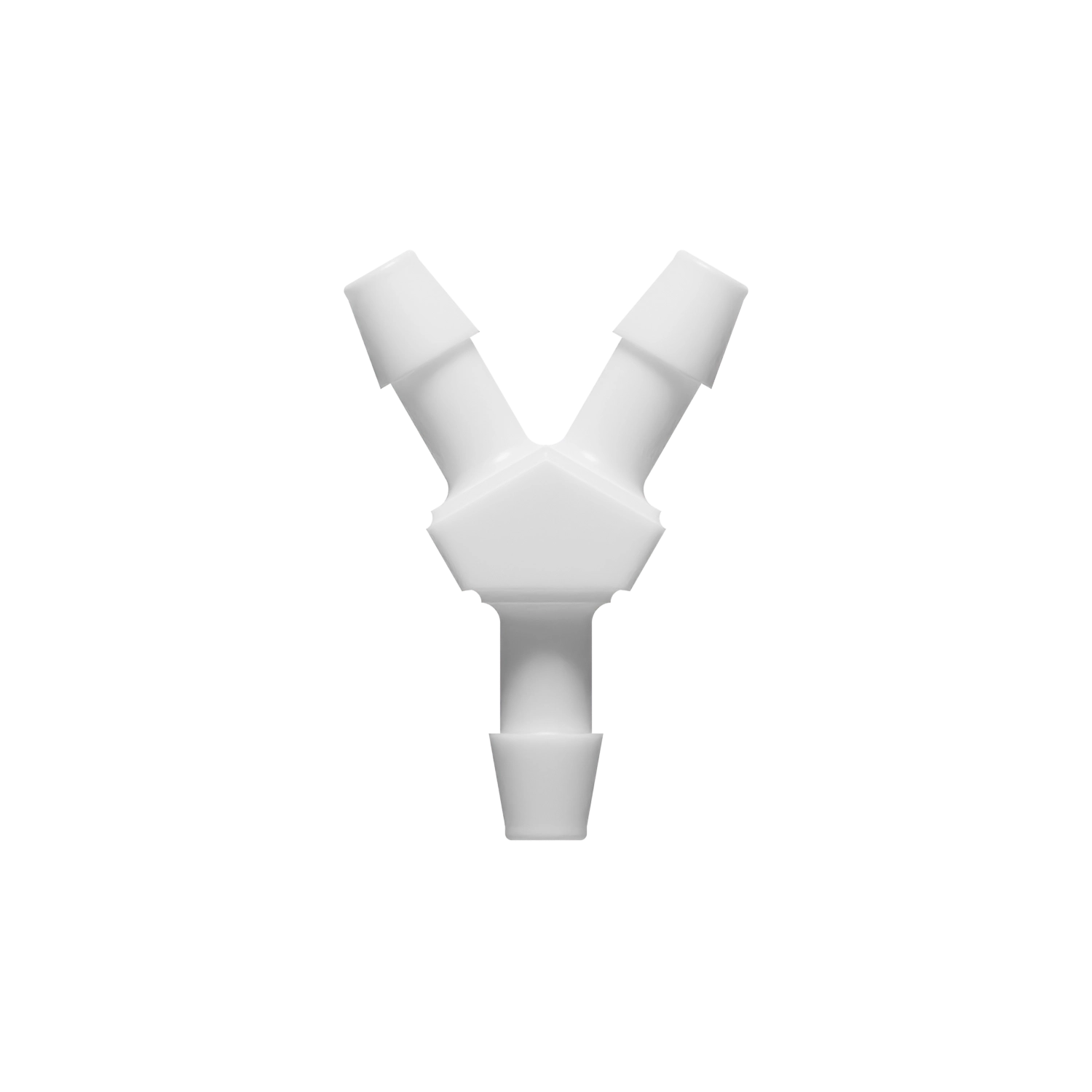 3/16 x 3/16 x 3/16 Barbed Fitting Y, Nylon, White