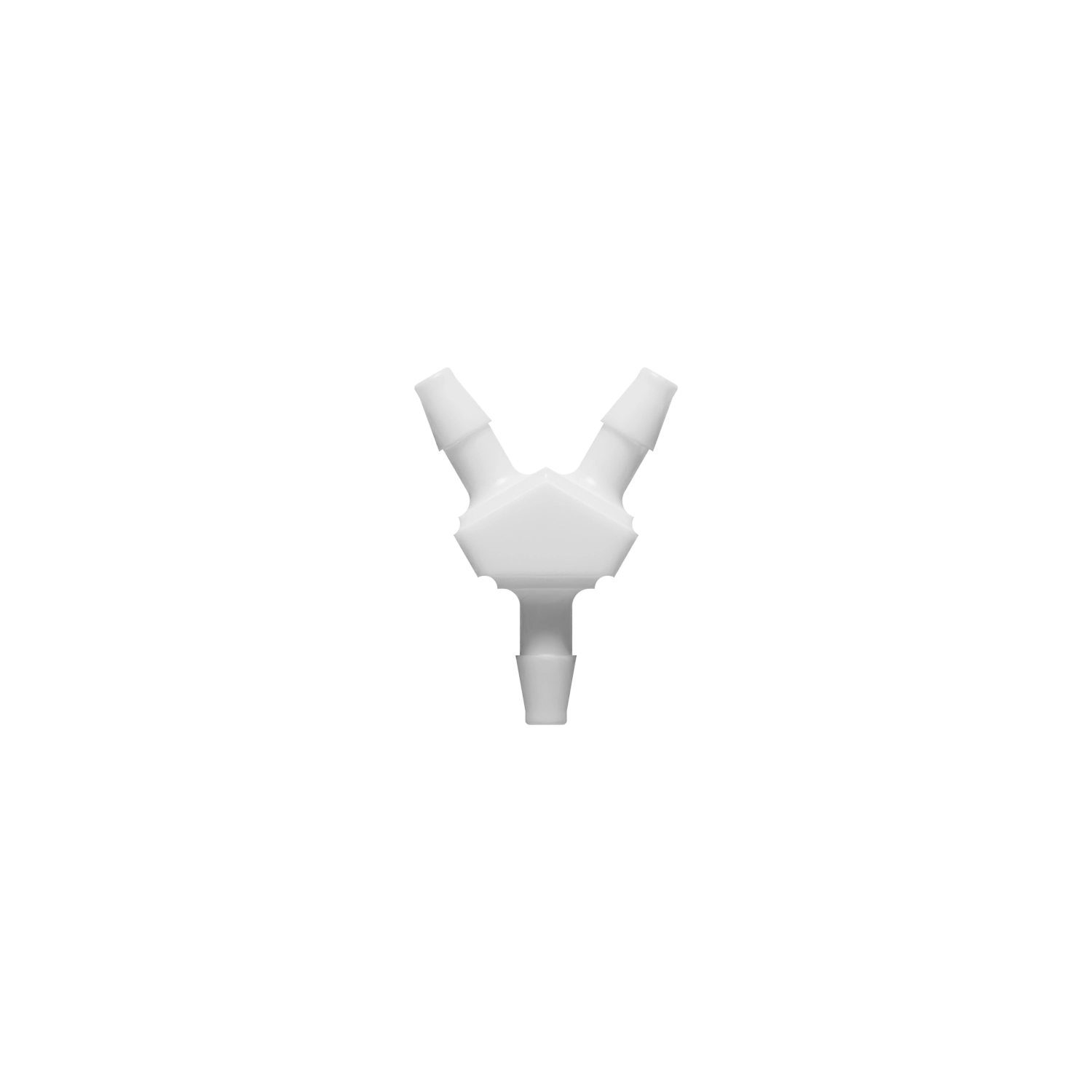 3/32 x 3/32 x 3/32 Barbed Fitting Y, Nylon, White