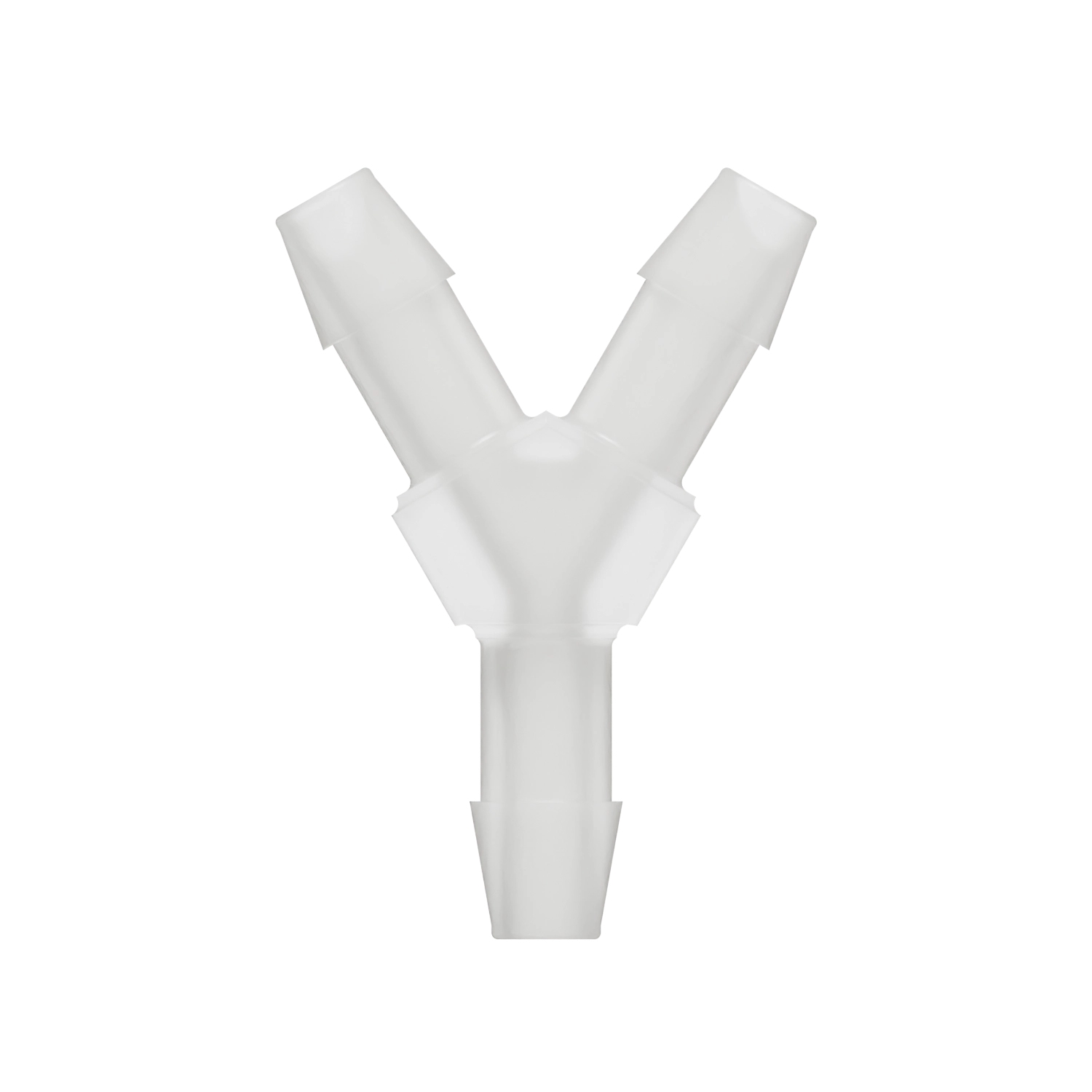 1/4 x 1/4 x 1/4 Barbed Fitting Y, Kynar, Natural