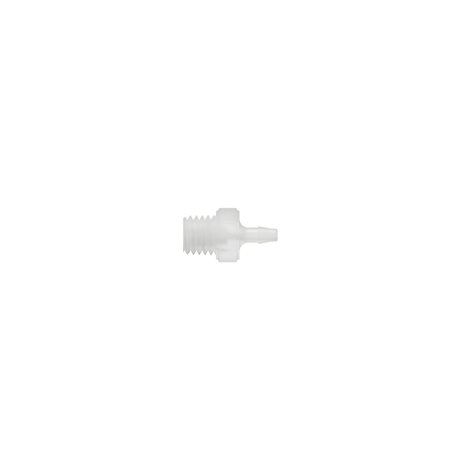 1/16 x 10-32 Barbed Fitting Threaded, Kynar, Natural