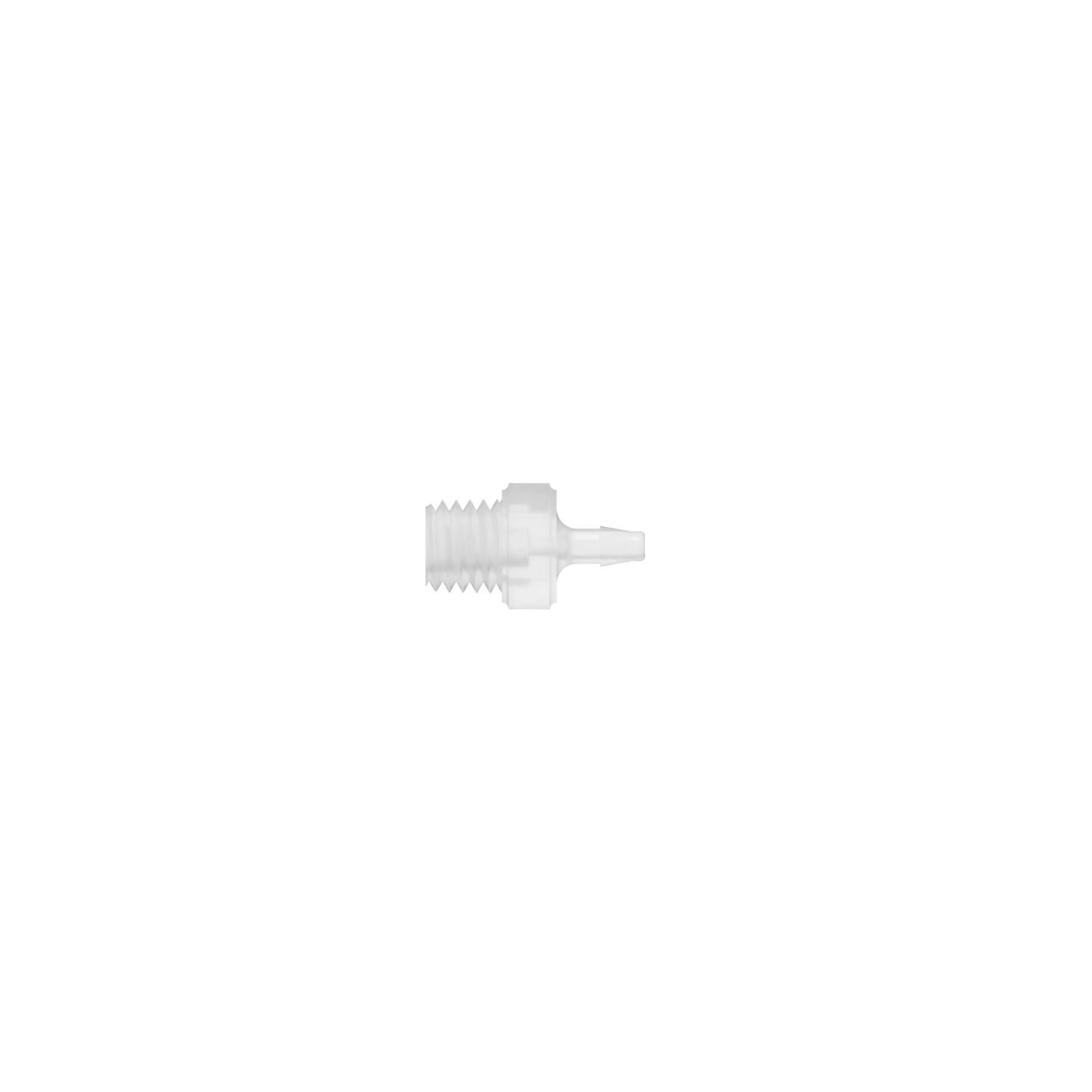 1/16 x 10-32 Barbed Fitting Threaded, Polypropylene, Natural