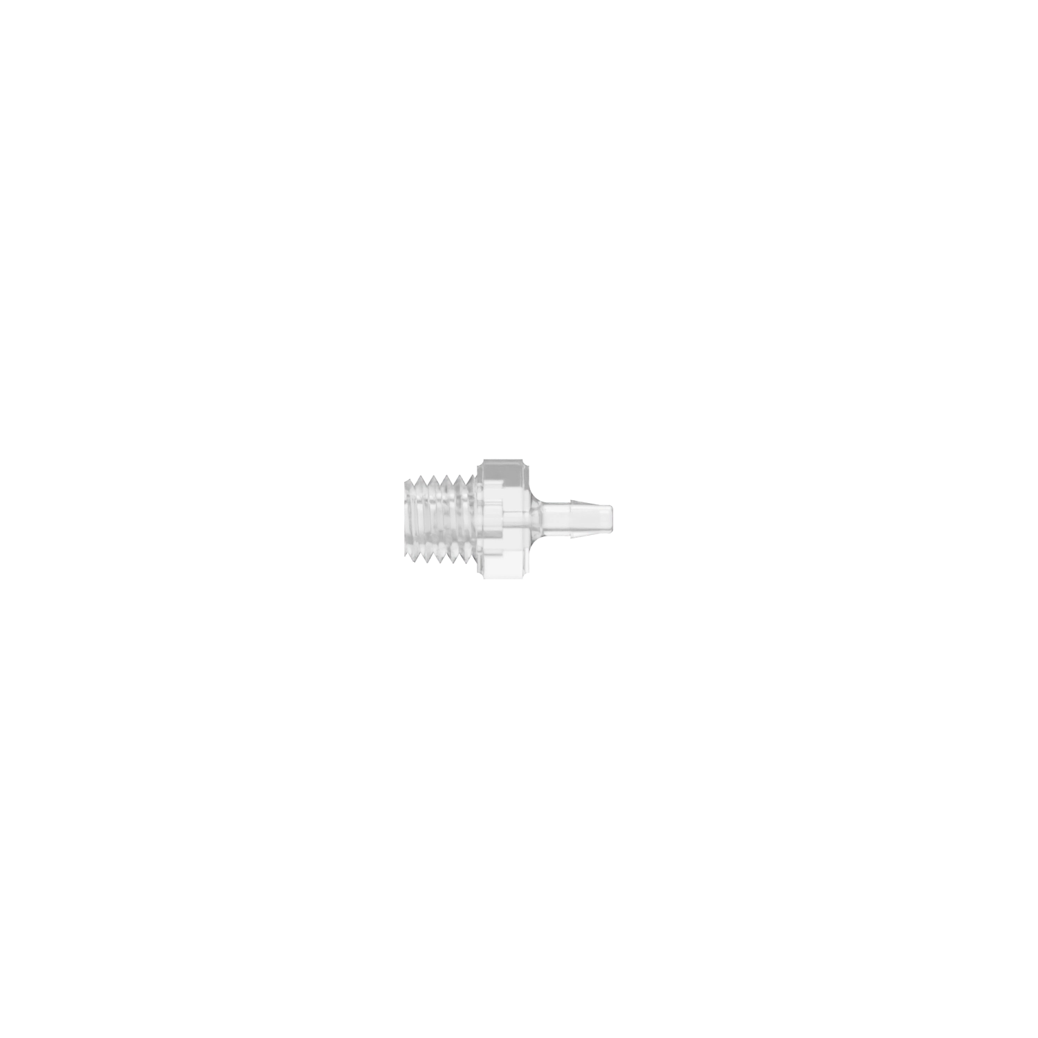 1/16 x 10-32 Barbed Fitting Threaded, Polycarbonate, Natural
